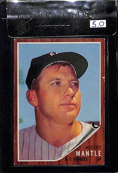 1962 Topps Mickey Mantle Card BVG 5.0