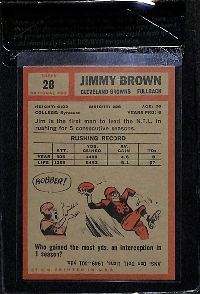 1962 Topps Jim Brown Card BVG 6.5