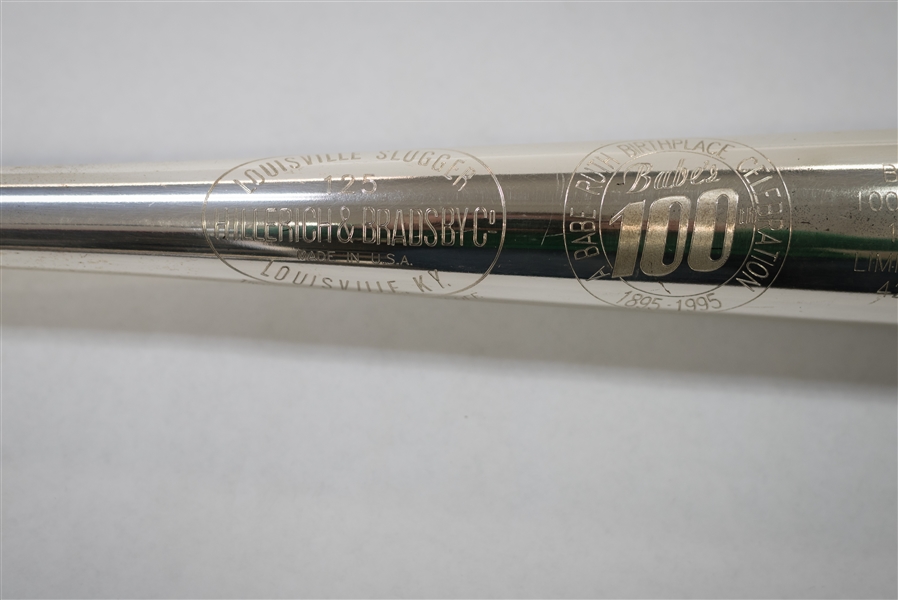 Babe Ruth 100th Birthday Louisville Slugger Silver Baseball Bat - Limited Edition #42/100
