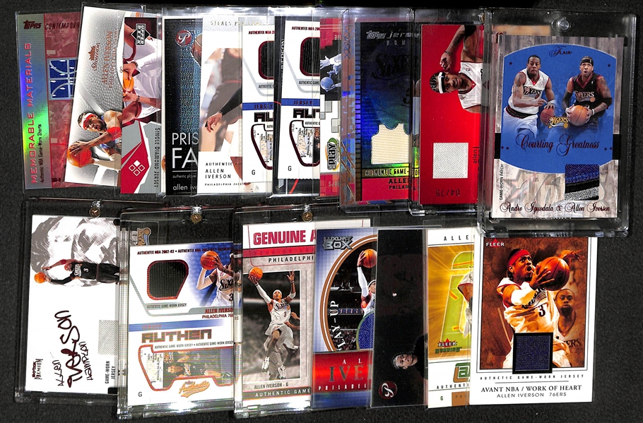Lot Of 21 Allen Iverson Relic Cards