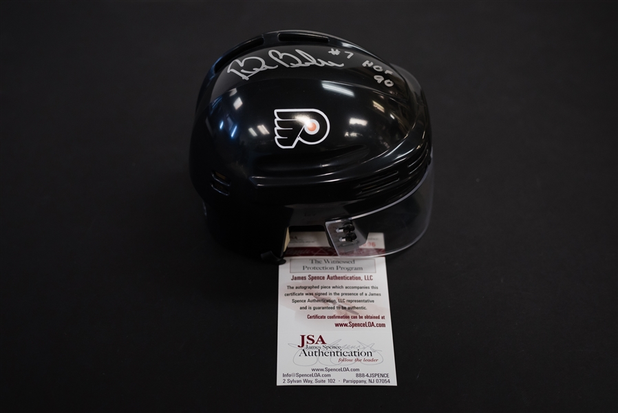 Bill Barber Signed & Inscribed Mini Helmet - JSA
