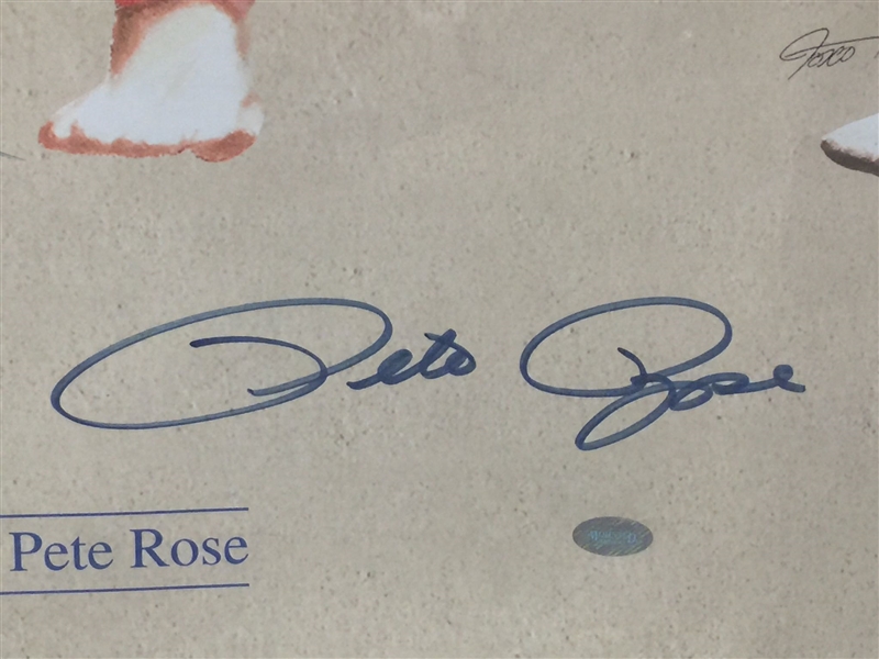 N. Ryan/B. Gibson/ P. Rose/J. Morgan Signed Lithograph 22 x 34 - Mounted Memories 