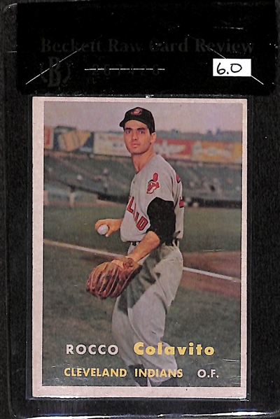 1957 Topps Rocky (Rocco) Colavito #212 Rookie Card - BVG 6.0