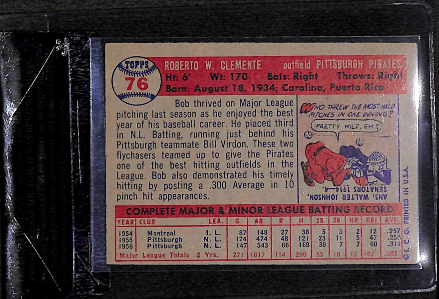 1957 Topps Bob Clemente #76 Card - BVG 5.0