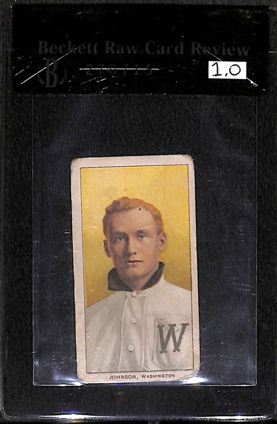 1909-11 T206 Walter Johnson - Portrait - Piedmont Back - BVG 1.0