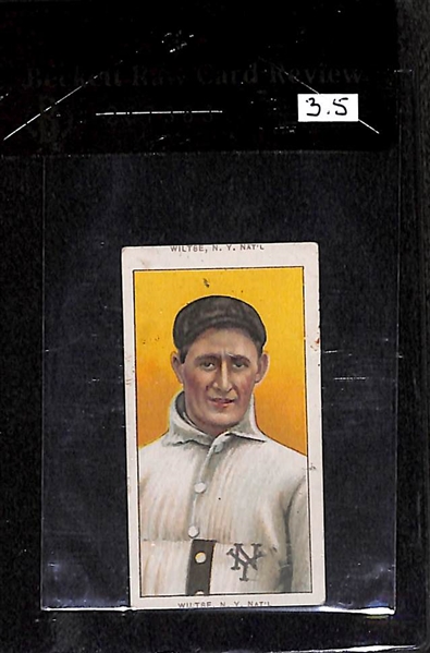 *ERROR CARD - Double Name* 1909-11 T206 Hooks Wiltse- Portrait With Cap - Piedmont Back - BVG 3.5 - Factory 25