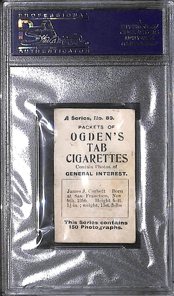 1901 James J. Corbett - #89 - Ogden's Ltd Tabs - General Interest Series A - PSA 2
