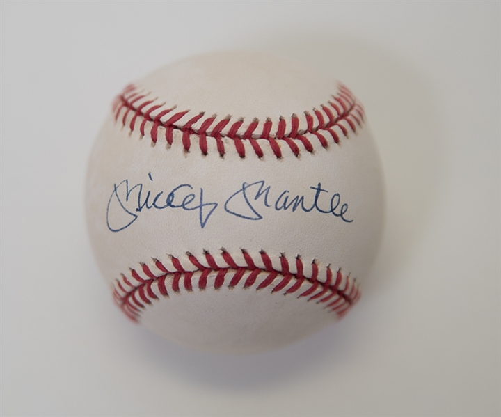 Mickey Mantle Signed Official American League Baseball - PSA LOA