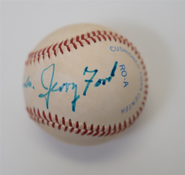 President Gerald Ford Signed Official American League Baseball - JSA LOA