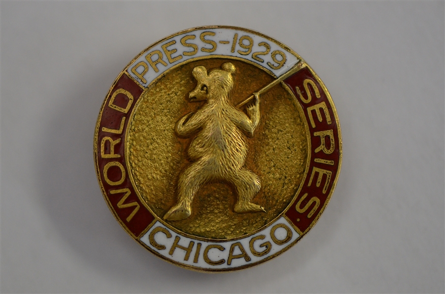 1929 Chicago Cubs World Series Press Pin 