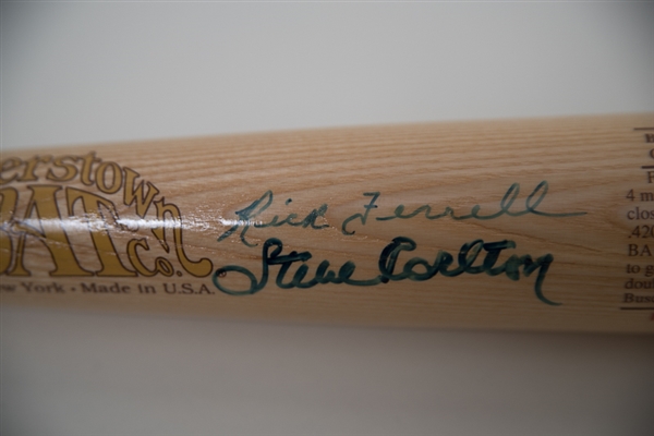 Rick Ferrell & Steve Carlton Signed Cooperstown Bat 