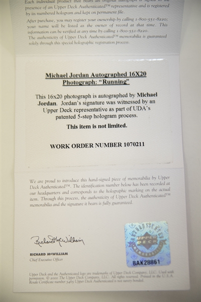 Michael Jordan Signed Framed 16 x 20 Photo - Upper Deck COA