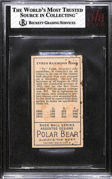 1911 T205 Ty Cobb - Gold Border - Polar Bear Back - BVG 3 - HOF