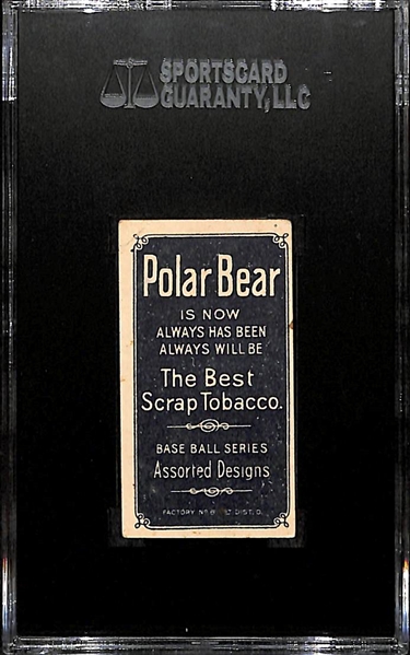 1909-11 T206 Walter Johnson - Polar Bear Back - Hands At Chest - SGC 50 (4) - Factory No. 6 - HOF