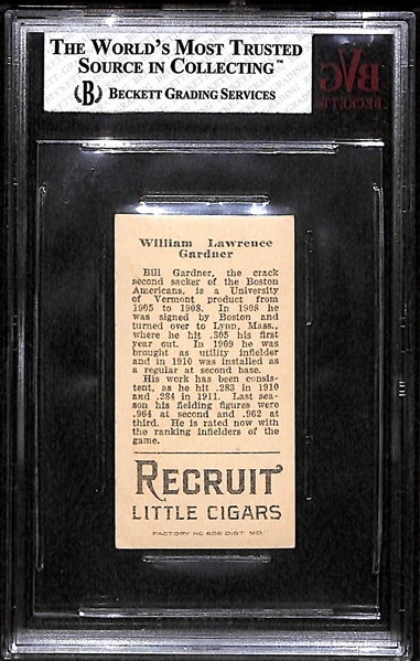 1912 T207 Larry Gardner - Brown Background - Recruit Back - BVG 7 - Near Mint! (POP 1)
