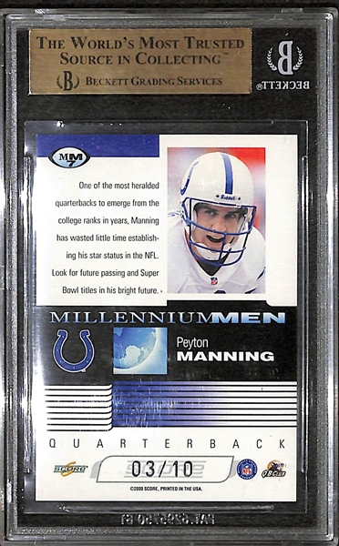 RARE 2000 Score Millennium Peyton Manning Autograph Card #ed 3/10 (ONLY 10 MADE!)