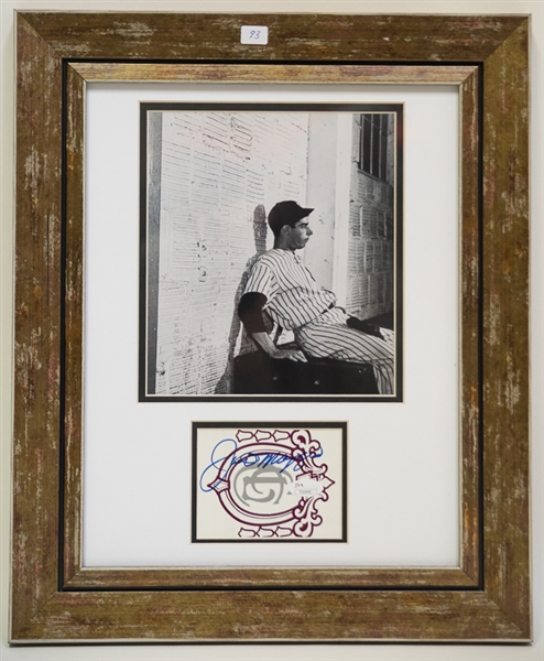 Joe DiMaggio Framed Cut Autograph & Photo Display - JSA