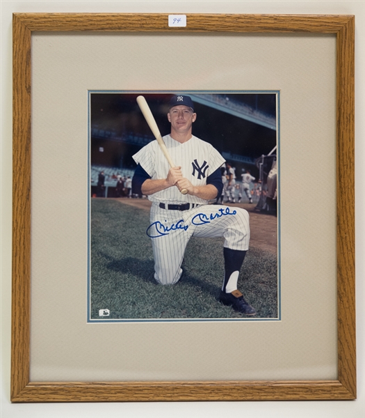 Mickey Mantle Signed & Framed 8 x 10 Photo