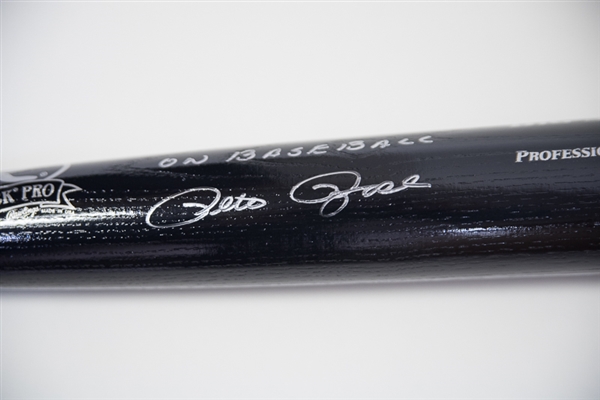Pete Rose Signed Rawlings Black Baseball Bat Inscribed I'm Sorry I Bet On Baseball - Leaf