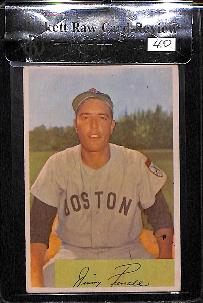 Lot of 2 - 1954 Bowman Jim Piersall #66 & #210 Cards - BVG 7.0 & 4.0