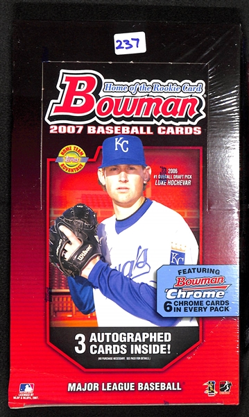 2007 Bowman Jumbo Baseball Hobby Box - Sealed