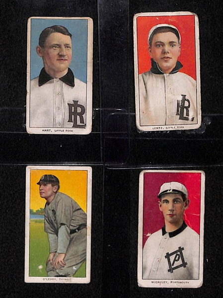 Lot of 4 T206 RARE Back Cards w. Old Mill & Tolstoi w. Lentz, Hart, McCauley, O'Leary