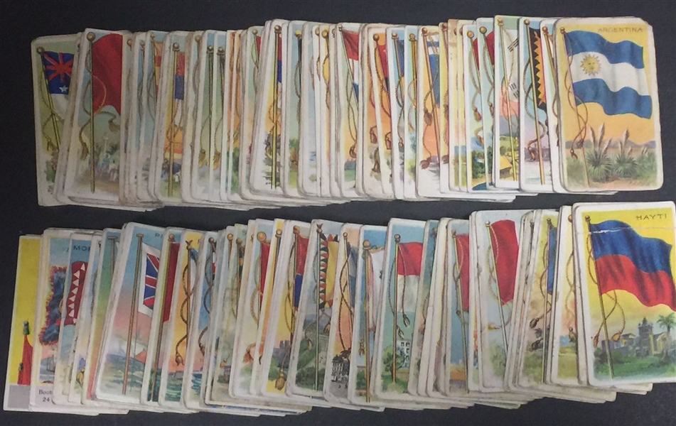 Lot Of 150+ Assorted 1910 Flags Of All Nations Tobacco Cards