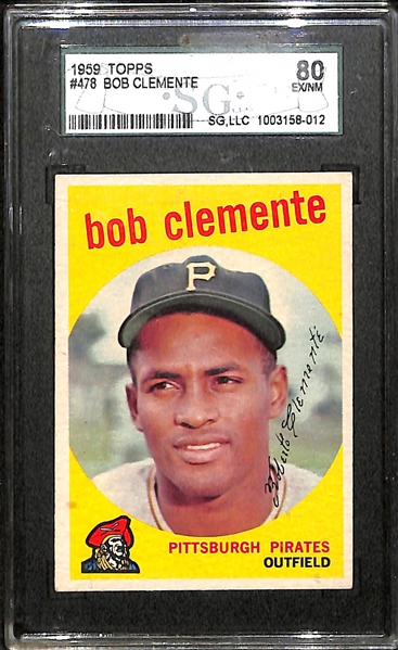 1959 Topps #478 Roberto Clemente Card SGC 80