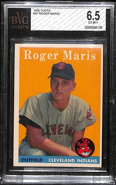 1958 Topps #47 Roger Maris Rookie Card - BVG 6.5 EX-MT+