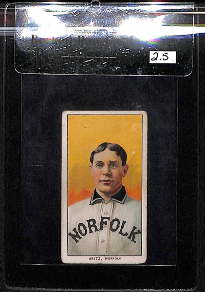 1909-11 T206 Charles Seitz - Old Mill Back - Southern Leaguer - BVG 2.5
