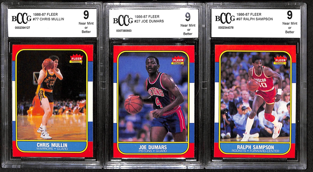Lot Of 5 Basketball Graded Rookie Cards From 1980's w. Chris Mullins