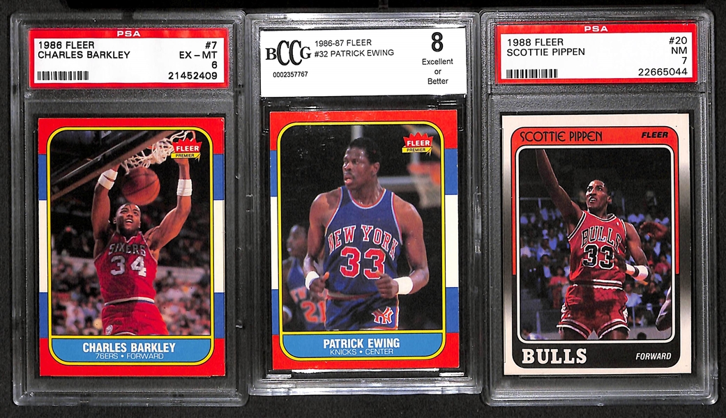Lot Of 5 Basketball Graded Rookie Cards From 1986-88 w. Charles Barkley