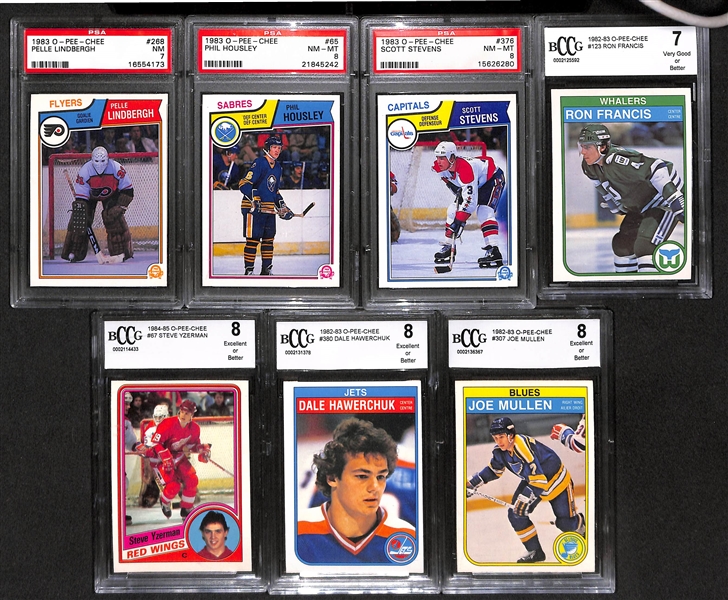 Lot Of 7 Hockey Graded Stars Rookie Cards w. Pele Lindbergh