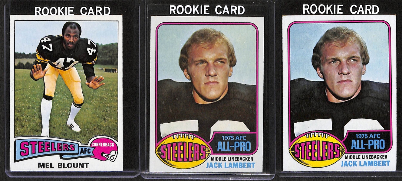 Lot Of 8 Football Steelers Rookie Cards w. Franco Harris
