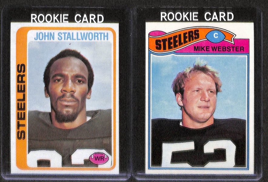 Lot Of 8 Football Steelers Rookie Cards w. Franco Harris