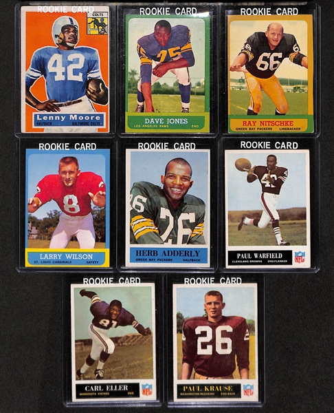 Lot Of 8 Football Stars Rookie Cards w. Lenny Moore