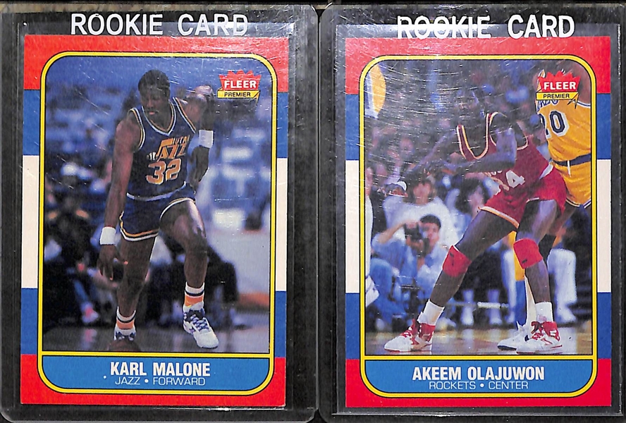 Lot Of 12 Basketball Stars Rookie Cards w. Karl Malone