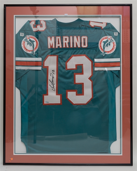 Dan Marino Signed & Framed Dolphins Jersey - Upper Deck COA