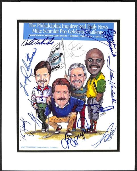 Sports Celebrity Program Cover Featuring 11 Autographs, Including Chuck Bednarik & Billy Cunningham