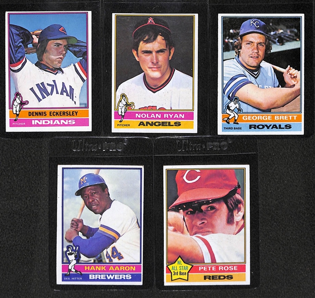 1976 Topps Complete Baseball Set w. Eckersley Rookie Card & George Brett 2nd Year Cards