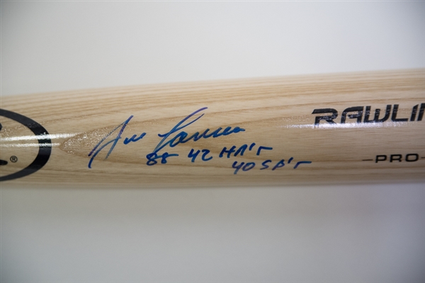 Jose Canseco Signed & Inscribed Rawlings Baseball Bat - Leaf