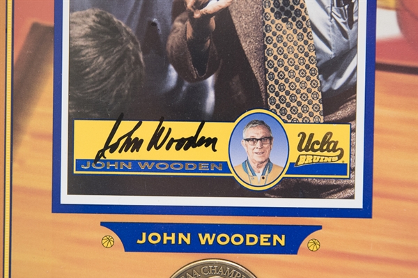 Bill Walton & John Wooden Signed Photo & Medallion Display