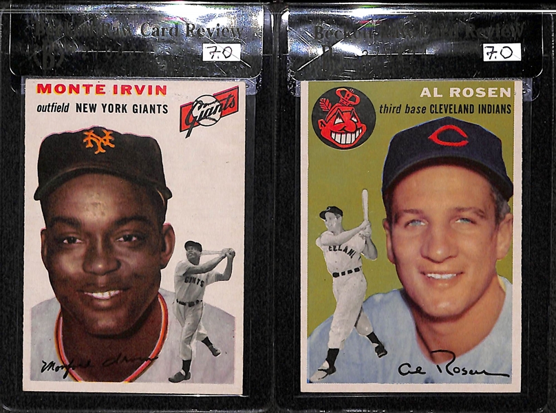 Lot of 4 - 1954 Topps Monte Irvin #3, Al Rosen #15, Johnny Schmitz #33, Dick Groat #43 - All BVG 7.0