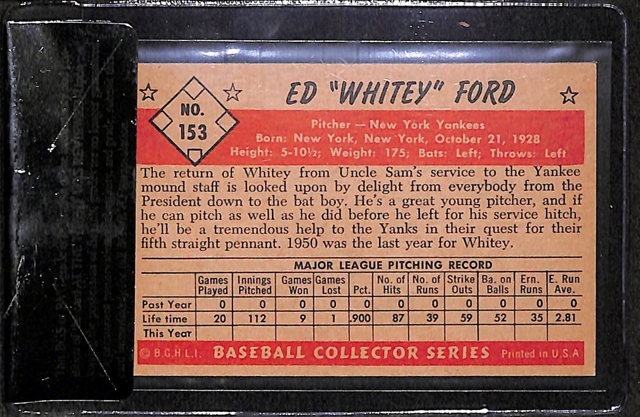 1953 Bowman Color Ed Whitey Ford #153 BVG 4.5 - HOF