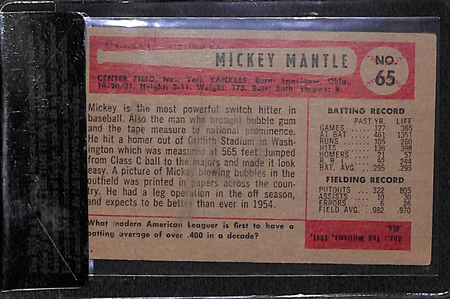 1954 Bowman Mickey Mantle #65 BVG 1.5 - HOF