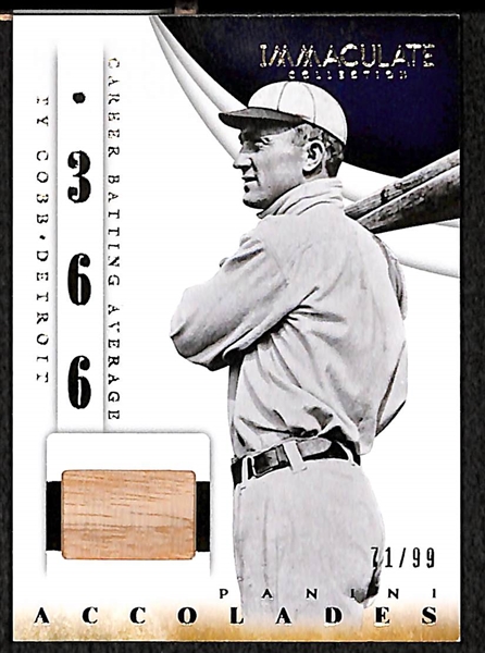 2014 Panini Immaculate Ty Cobb Game-Used Bat Relic Card #71/99