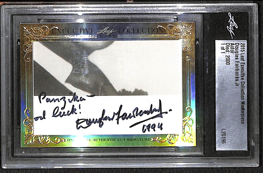 2015 Leaf Executive Collection Douglas Fairbanks Jr #1/1 Cut Autograph Card