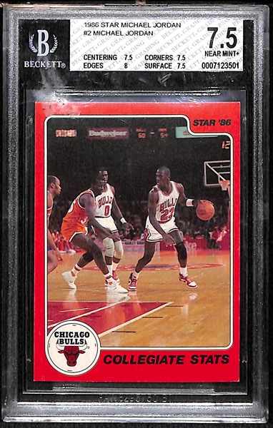 1986 Star #2 Michael Jordan Card BVG 7.5