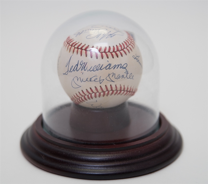 500 Home Run Hitters Autographed Baseball w/ Mantle - JSA LOA