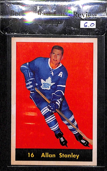 Lot of 3 Graded Vintage Hockey Cards - 1955/56 Parkhurst Gerry McNeil #52, Newsy Lalonde #55 & 1960/61 Parkhurst Allan Stanley #16 - BVG 7.0, 6.0, 6.0